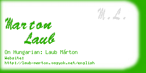 marton laub business card